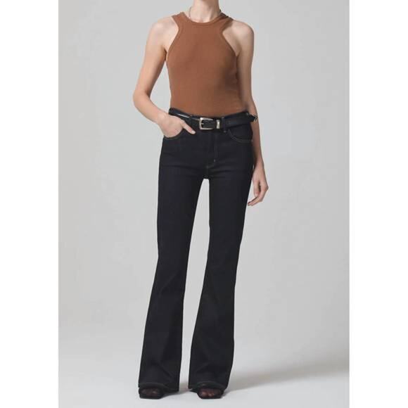 Citizens of Humanity High Rise Isola Flare Jeans Black 24 / 00 - Picture 1 of 10
